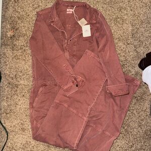 NWT Faherty Women's ‘Washed’ Red Jumpsuit